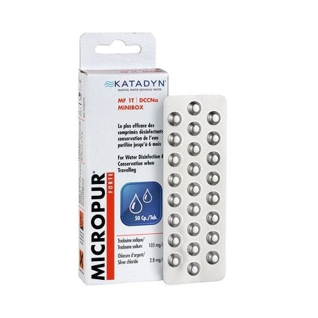 Pastilles purifiantes pour eau Katadyn Micropur Forte 1 Pastilles purifiantes pour eau